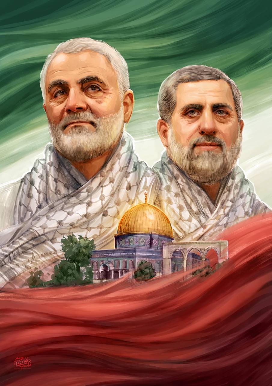 لوح شهید قاسم سلیمانی و شهید محمدسعید ایزدی